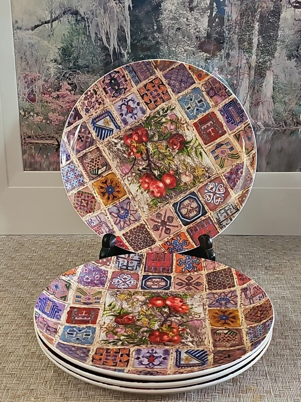 New Set Of 2 Multicolor Mosaic Ceramic 8